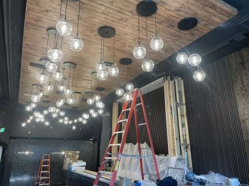 Commercial Electrical Services in Munster, Indiana Interior ceiling lighting installed in a restaurant