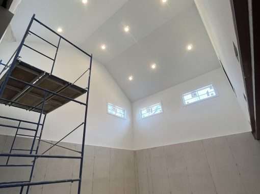 Residential Electrical Services in The Preserve St. John, Indiana Recessed lighting in a high ceiling